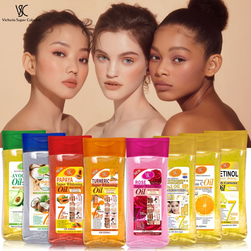 Wholesale Whitening Body Oil Reduce Spot Brightening Koji Acid Oil Face Body Gel Massage Oil 200ml