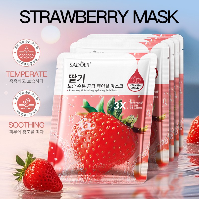 Best-selling Strawberry Anti-aging Firming Mask Hydrating Moisturizing Tablet Is Suitable for Sensitive Oily Skin Ingredients