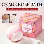 Hot Sale Wholesale 24h Long-lasting Fragrance Silky Bubble Bath Bomb Rose Extract Essence Advanced Clean Sea Salt Bath Ball