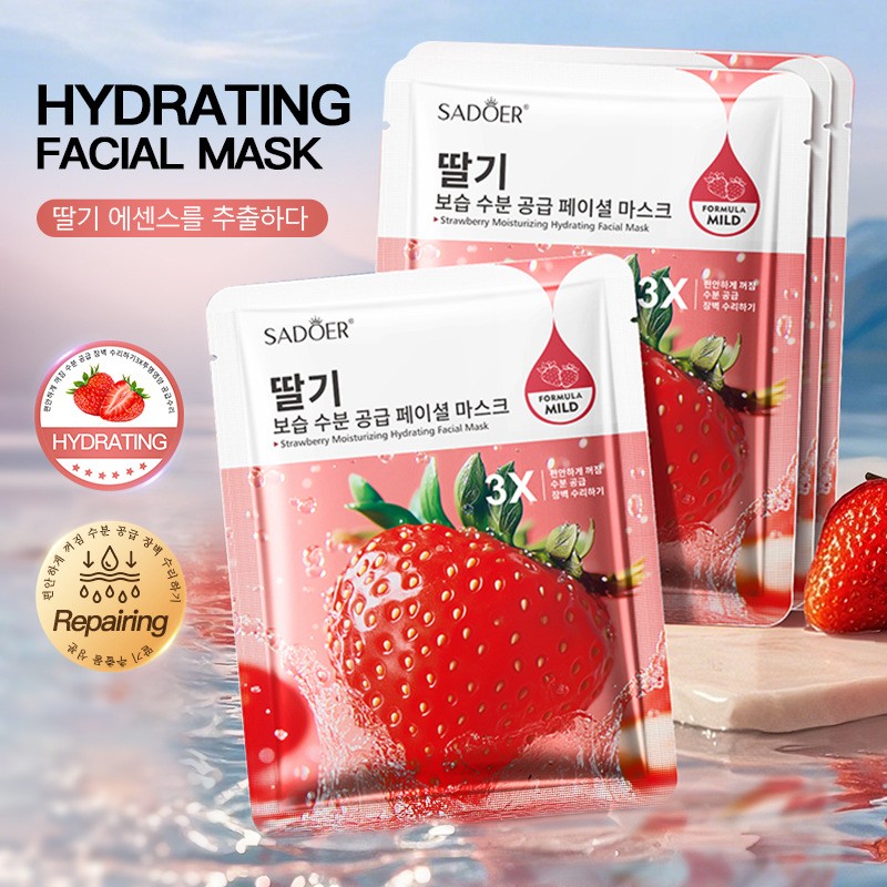 Best-selling Strawberry Anti-aging Firming Mask Hydrating Moisturizing Tablet Is Suitable for Sensitive Oily Skin Ingredients