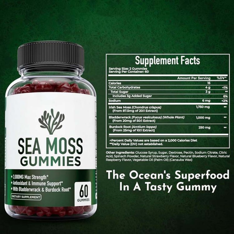Sea Moss Gummies Supplier - MOQ Customize Natural