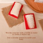 OEM Natural Cranberry Loofah Soap Bar Olive Oil Coconut Oil Nourishes Antioxidant Gently Exfoliates Skin Care Loofah Bar Soap