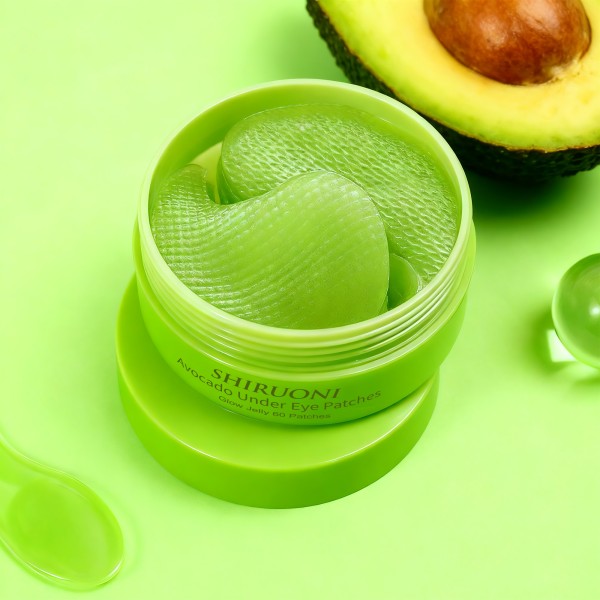 60 Patches Under Eye Mask Pads Glow Jelly Soothing Lighten Dark Circles Calming Reduce Puffiness Avocado Under Eye Patches
