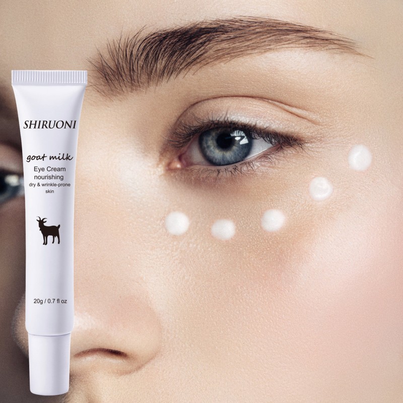 Private Label Under Eye Cream for Eye Bags Dark Circle Anti Wrinkle Goat Milk Day and Night Peptide Eye Cream