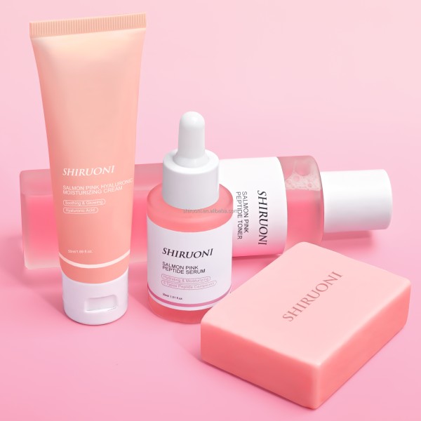 OEM LOGO Korean Salmon PDRN Pink Peptide Firming Moisturizing Hydrating Skin Care Set