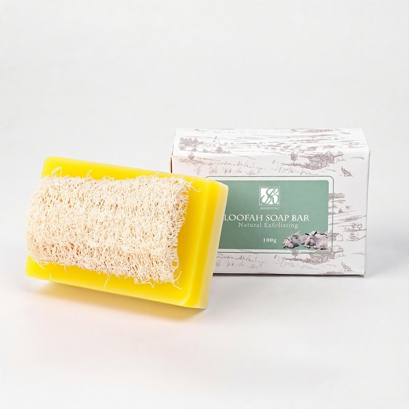 Private Label Body Care Exfoliating for Acne Removal Whitening Lemon Soap Loofah for Soap Bars