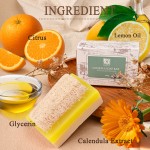 Private Label Body Care Exfoliating for Acne Removal Whitening Lemon Soap Loofah for Soap Bars