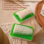 OEM Natural Vegan Loofah Soap Bar Olive Oil Coconut Oil Nourishes Antioxidant Gently Exfoliates Skin Care Loofah Bar Soap