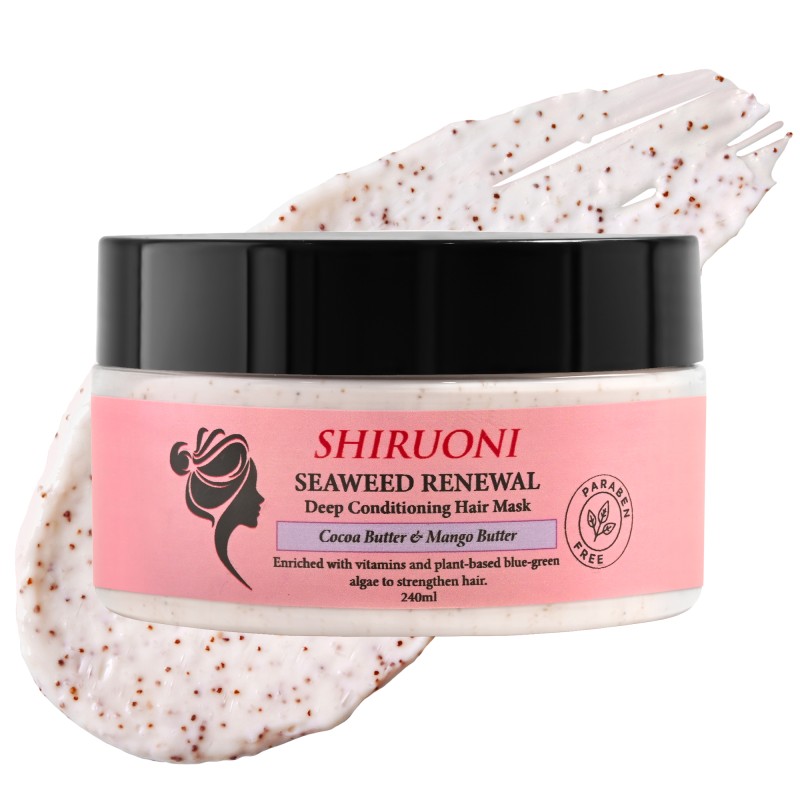 OEM ODM Wholesale Seaweed Renewal Deep Conditioning Hair Mask Nourishing Cocoa Butter Mango Butter for Curly Hair