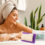 OEM Natural Vegan Loofah Soap Bar Olive Oil Lavender Oil Nourishes Antioxidant Gently Exfoliates Skin Care Loofah Bar Soap