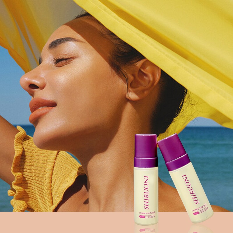 Private Label Long-Lasting Tanner Lightweight Moisturizing Shea Butter Instant Ultra Dark Self Tan Mousse