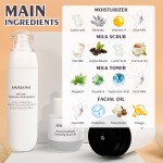 Custom Facial Oil Moisturizer Toner Scrub Anti Aging Skin Care Set Wrinkle Lightening Goat Milk Skin Care Set