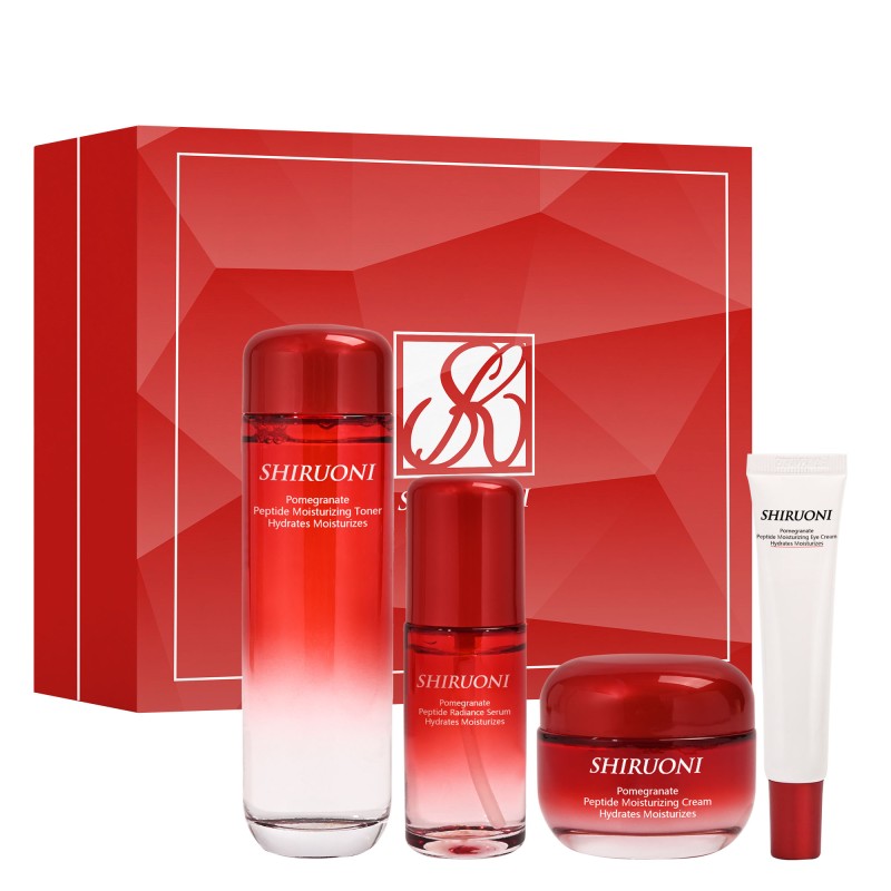 Private Label Face Cream Toner Hydrating Anti Wrinkle Moisturizing Pomegranate Anti Aging Skin Care Set