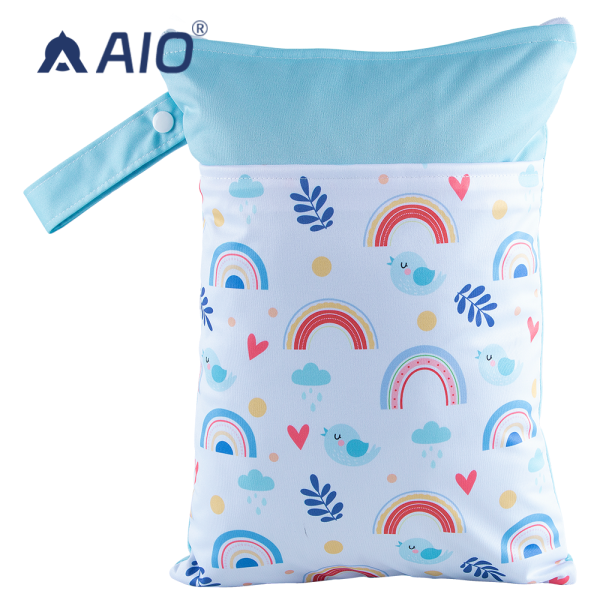 Diaper Wet Bag Manufacturer - 25x35cm Print Design Double Pockets