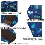 Menstrual Pads Manufacturer - 3pcs Bamboo Charcoal Colorful 18x18cm