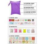 Diaper Wet Bag Manufacturer - 25x35cm Print Design Double Pockets