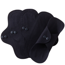 Menstrual Pad Manufacturer - Organic Cotton Heat Pressed Black