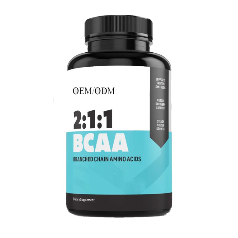 OEM Private Label BCAA Capsules Keto Friendly Branched Chain Essential Amino Acids 1000mg 60 Capsules