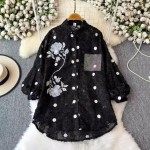 Women Blouse Supplier - 2025 Striped Printed Business Casual