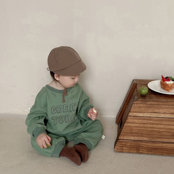 Baby Tracksuit Manufacturer - Custom Logo Solid Sweatsuit Sets