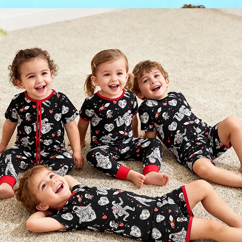 Bamboo Pajamas Manufacturer - Custom Children Valentine Print
