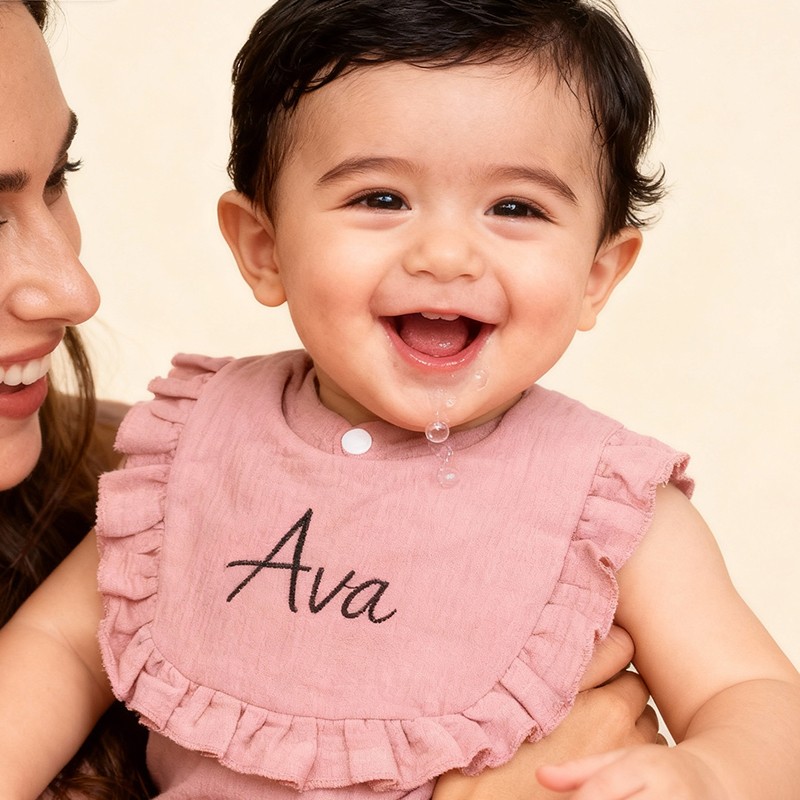 Baby Bib Manufacturer - Custom Name Embroidered Cotton Gauze