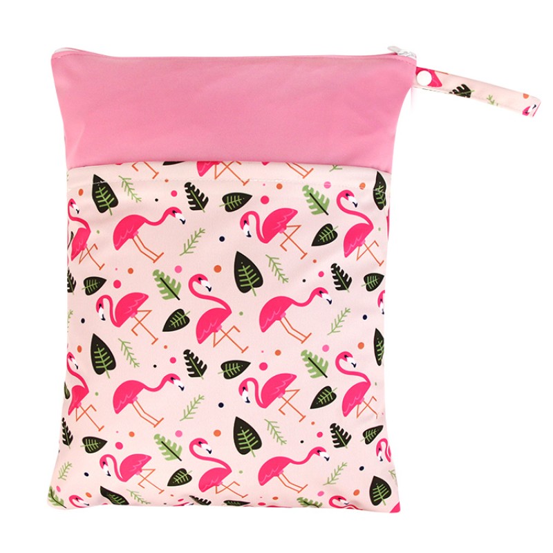 Nappy Bag Supplier - Flamingo With Handle Washable Cloth