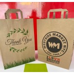 Kraft Paper Bags Manufacturer - Custom Printed Flat Handle Bags