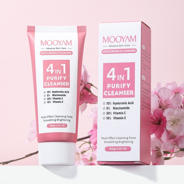 Facial Cleanser Factory - OEM 4 in 1 Brightening Foaming Gel Wash
