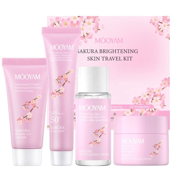 Sakura Set Factory - OEM Cherry Blossom Brightening Travel Kit