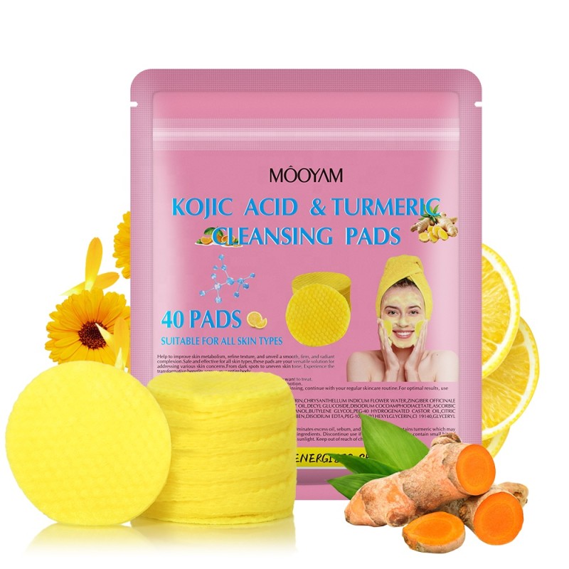 Cleansing Pads Supplier - OEM 40 Pads Kojic Acid Turmeric Facial