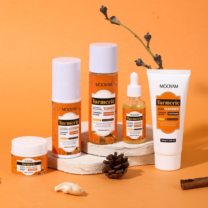 Turmeric Set Manufacturer - OEM Facial Acne Cream Serum Lotion Toner