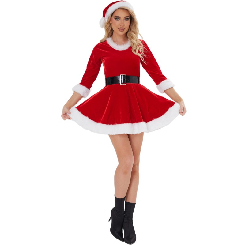 Santa Dress Factory - OEM Women Christmas Costume with Hat