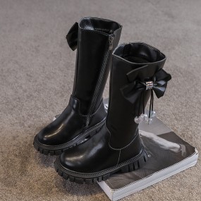 Girls Shoes Factory - OEM 2025 Polka Dot Leather Shoes