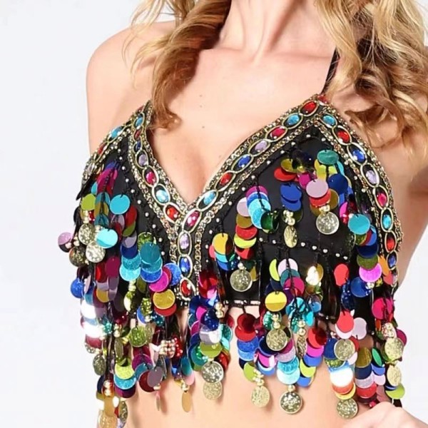 Belly Dance Scarf Supplier - OEM Sequined Tassels Hip Belt
