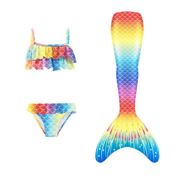 Mermaid Swimsuit Set Supplier - OEM 3 Pcs Girls Swimwear