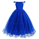 Royal Blue Princess Dress Manufacturer - Party Wear with Pearl Skirt