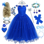 Royal Blue Princess Dress Manufacturer - Party Wear with Pearl Skirt