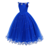 Royal Blue Princess Dress Manufacturer - Party Wear with Pearl Skirt