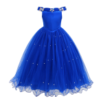 Royal Blue Princess Dress Manufacturer - Party Wear with Pearl Skirt
