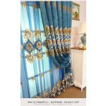 Chenille Curtain Supplier - Peacock Blue Grommet