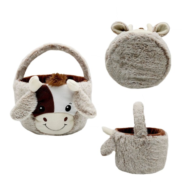 Plush Basket Manufacturer - Cow Toy Easter