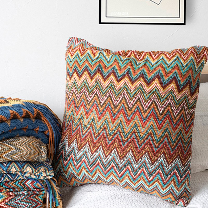Bohemian Pillow Supplier - Ethnic Striped Knit