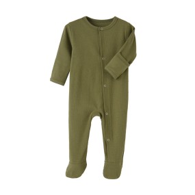 Baby Romper Manufacturer - Long Sleeve Ribbed Cotton