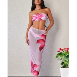 Women Swimwear Factory - 3 Piece Printed Bikini Cover Up