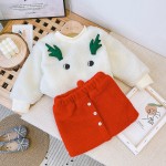 Girls Knitting Set Factory - Mini Skirt Plush Sweater Top