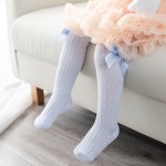 Girls Socks Supplier - Knee Length Bubble Stripe Mesh