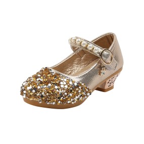 Girls Dance Sandals Supplier - Sequin Upper Medium Heel