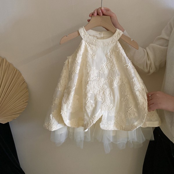 Girls Embroidery Dress Supplier - England Style Sleeveless