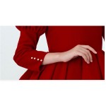 Girls Red Dress Factory - Exquisite Square Neck Children